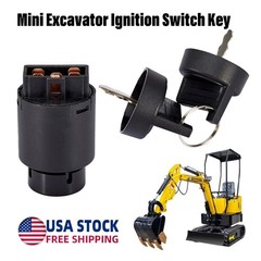 Mini Excavator Ignition Switch Key Fits for AGT Typhoon China Mini Digger New US