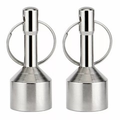 2 Pack Extra Large Keychain Metal Testing & Pickup Magnet Gold Silver Test 28mm