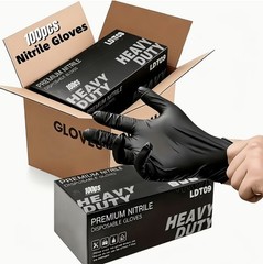 Disposable Gloves Latex – Heavy Duty Black 6Mil Nitrile-Free Powder-Free 100Pcs