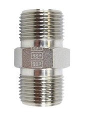 1/4 x 1/4 MNPT 316ss Hex Nipple Fitting SSP TruFit ISST4HN