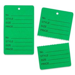 1000 Qty Unstrung Colored Large Price Tags w/Perforated Stub
