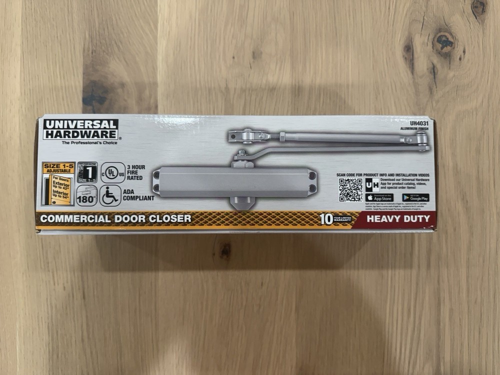 UNIVERSAL HARDWARE UH4031 Heavy-Duty Aluminum Commercial Door Closer