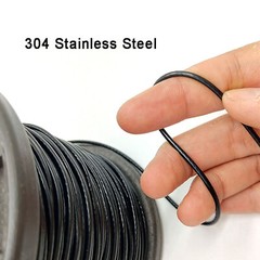 Wire Rope Stainless Steel PVC Coated 7×7 Black 1mm 1.2mm 1.5mm 2mm 3mm 4mm 5mm