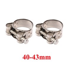 2X T-Bolt Stainless Steel Heavy Duty Motorcycle Exhaust Hose Pipe Muffler Clamp