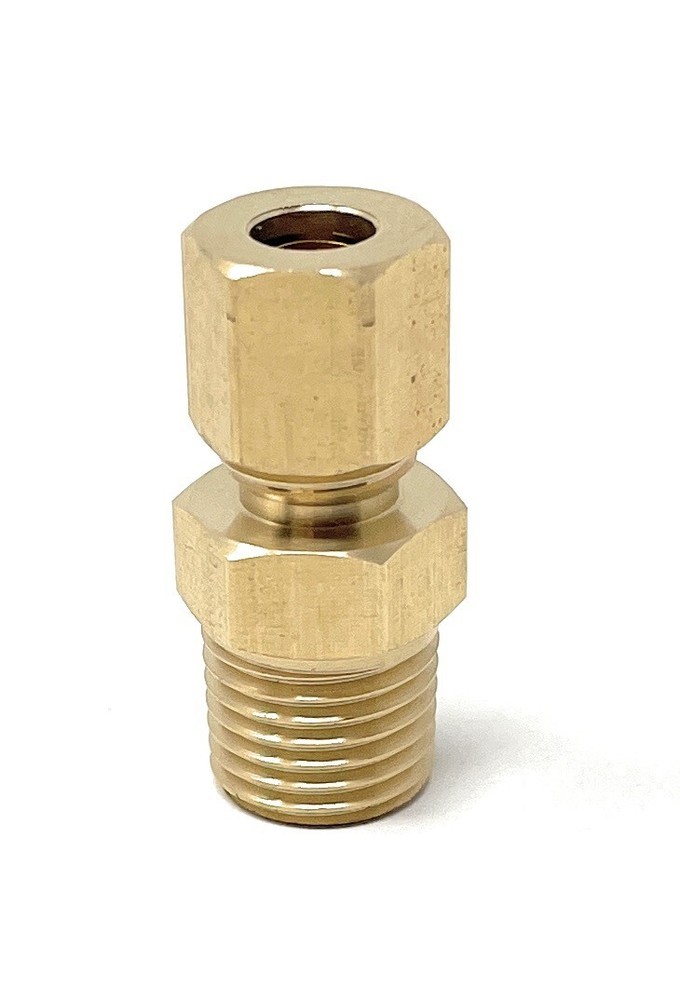 Brass Coupling 1/4″ Compression ID x 1/4″ Male NPT for 1/4″ OD Tube Lead Free
