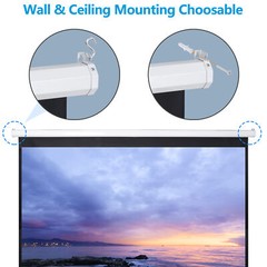 120” Projector Screen Diagonal TV Screen Manual Matte HD Movie Theater 1:1