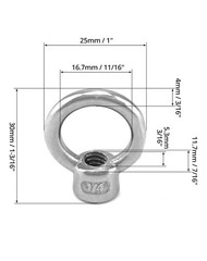 Lifting Eye Nut 10 Pack 1/4″ UNC Marine Grade Stainless Steel 316