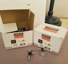 2 Boxes of 100 Washered SIMPSON STRONGTIE 1-1/2″Powder Actuated Pns PDPAW-150