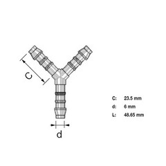 Tefen Fitting Y Hose Connector 3/8″ 10 Pack