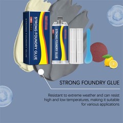 2pcs Strong Foundry Glue,Metal Repair Glue, AB Metal Glue Heary Duty Weld 85ml