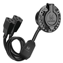 15Amp AC Port Plug, 125V RV Shore Power Inlet with 20″ Dual Integrated Extension