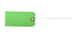 Gitway 100 of 4 3/4″ x 2 3/8″ Size 5 Green Cardstock Hang Tags with Wire 13 Pt