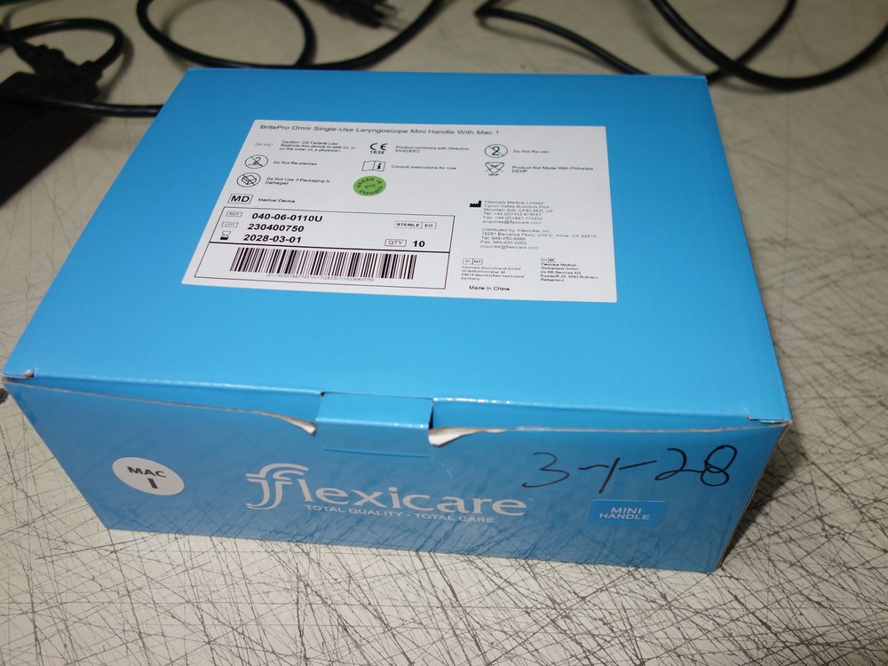 Box of 10x * BritePro 040-06-0401U Omni Laryngoscope Mini Handle MAC 1Exp 2028