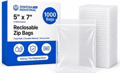 1000 Clear Reclosable Zip Bags 5×7 Inch for Organization and Storage Needs