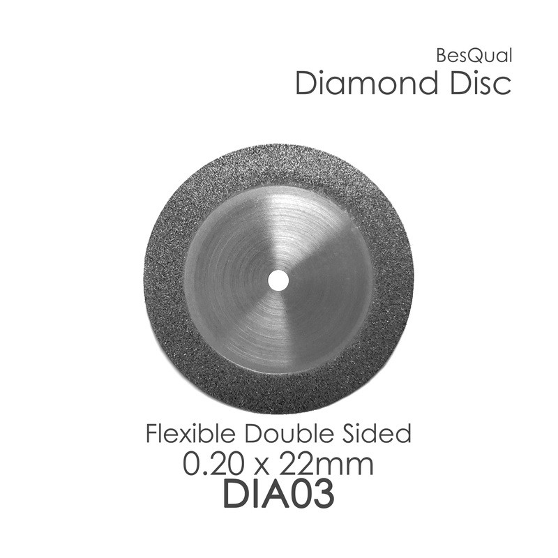 Dental Lab Double Sided Diamond Disc Dia-3 with free mandrel 0.20mm x 22mm