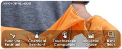 8 Mil Orange Disposable Nitrile Gloves. Raised Diamond Texture – Large- 10 Boxes