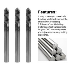 5Pcs 4 Flute 90 Degree 3/16″ x 5/8 “x 2” Solid Carbide Drill Mill – AlTiN Coated