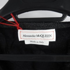 Alexander McQueen Top Womens Extra Fine Merino Wool Black Sleeveless V-Neck Sz M