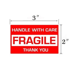 Fragile Stickers 2 x 3 Fragile Label Sticker Handle With Care Mailing 1-60 Rolls