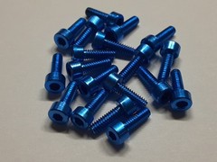 18pcs M2 X 6mm Long Socket Head Aluminum Allen screw Hex bolts 1.5mm Drive Blue