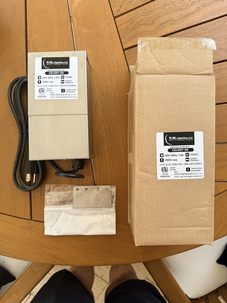 PM Lighting CS100T-SS Low Voltage Landscape Lighting Transformer 120V 100W-NEW!!