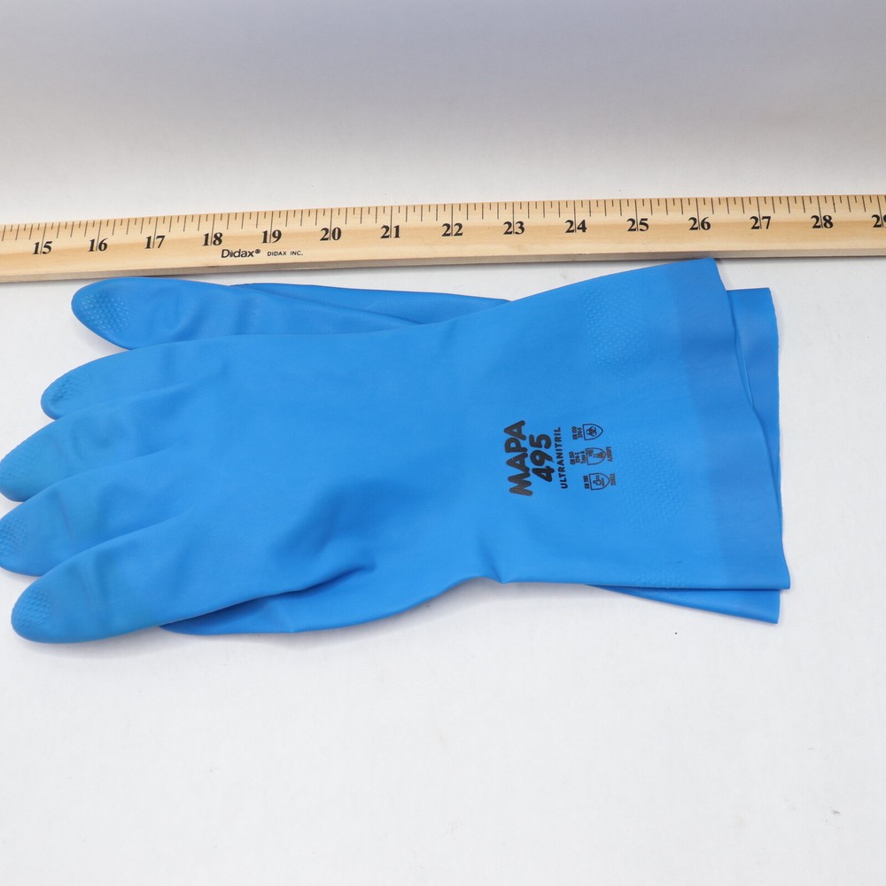 (Pair) Mapa Professional Protective Gloves Nitrile Blue 495