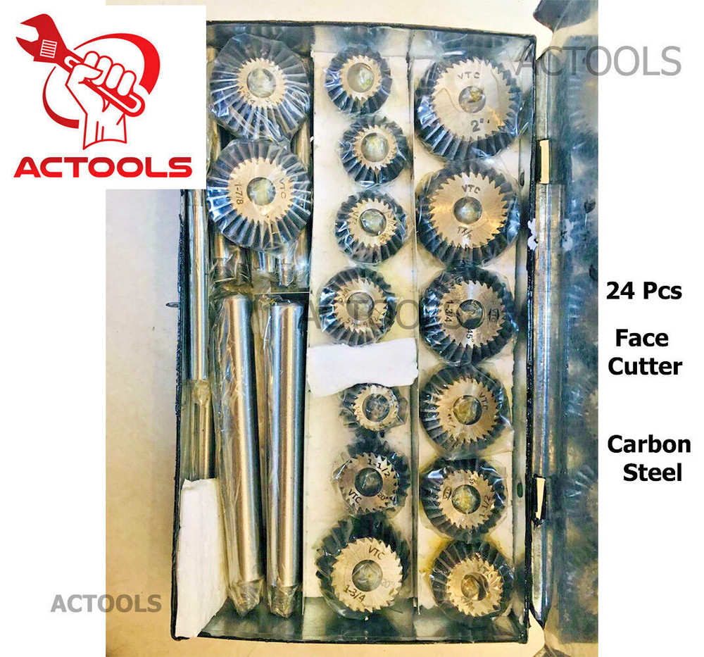 24 Pcs Valve Carbon Steel Face HCS Cutter Set USA Shipping ACTOOLS