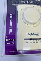 King Electric K601TR Single Pole Thermostat NEW