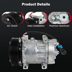 AC Compressor for Volvo VNL VNM VT VHD 8.9L 10.8L 12.1L 14.0L 2000-2009 8-Groove
