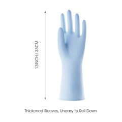 2 Pairs Thickened Rubber Gloves with Cotton Lining & Non-slip Grip, Colorful Hou