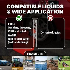 Battery Powered Fuel Transfer Pump for Liquid Water Gasoline Diesel Motor Oil US