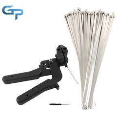 100 Pcs 11.8″ Stainless Steel Ties Gun Kit Self-Locking 200lb Tensile Tool