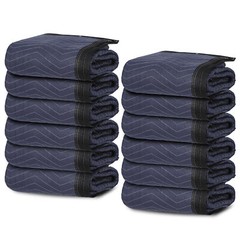 72×80″ Heavy Duty Professional Quality 12 Performance Moving Blankets Black