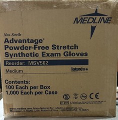 Medline MSV502 Advantage Powder Free Stretch Synthetic Exam Gloves Case of 1000
