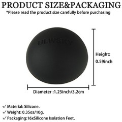 1.25″ Silicone Hemisphere Bumpers Isolation Feet, 16Pack Non Skid Speaker Iso