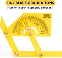 Compact Hand-Powered Protractor for Sloped, Inside & Outside Angles – Yellow
