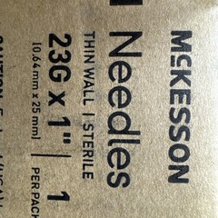 Case Of 1000, 23G X 1” Needles, Thin Wall, Sterile, By McKesson.