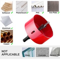 4 Inch Hole Saw with Arbor HSS Mandrels M42 Bi-Metal Red