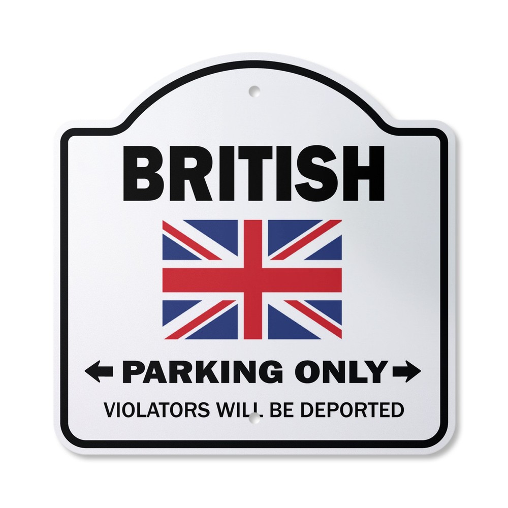 British Parking Plastic Sign Gag Novelty Funny United Kingdom Uk Great