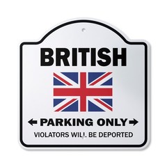 British Parking Plastic Sign Gag Novelty Funny United Kingdom Uk Great