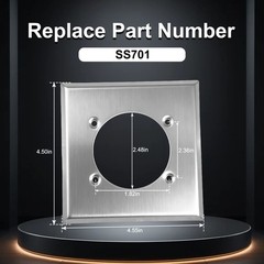 Single Hole 2 Gang Receptacle Wall Plate Ø2.48″ for HBL9450A Hubbell 14-50R