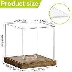 Clear Acrylic Softball Display Case with Wood Base, Memorabilia Stand Cube Ho…