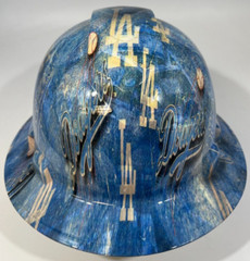 New Full Brim Hard Hat Custom Hydro Dipped LA DODGERS