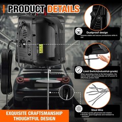 3-in-1 Electric Hoist 2200lb Capacity Power Winch Crane 110V
