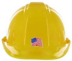(2) Waving American Flag Hard Hat Stickers | Flags Decals Helmet Motorcycle USA