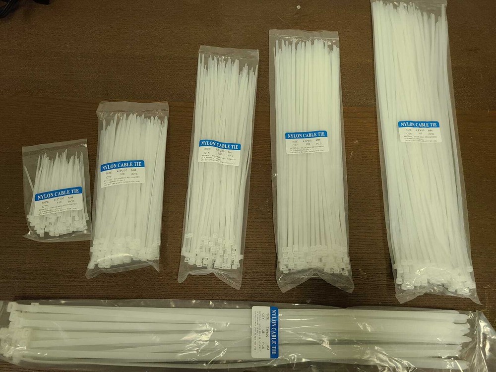 100 – 1000 pcs 4″ to 24″ USA INDUSTRIAL WHITE WIRE CABLE ZIP UV NYLON TIES WRAPS