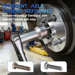 Axle Spindle Threading Set, 10pc Thread Chaser Rethreading Kit, Axle Thread R…