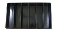 Heavy Duty Jet-Stone 2 Compartment Stackable Plastic Tray Organizer Black/White