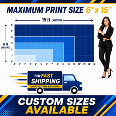 Custom Vinyl Banner Outdoor Waterproof UV Resistant 13oz Heavy Duty Fast Ship