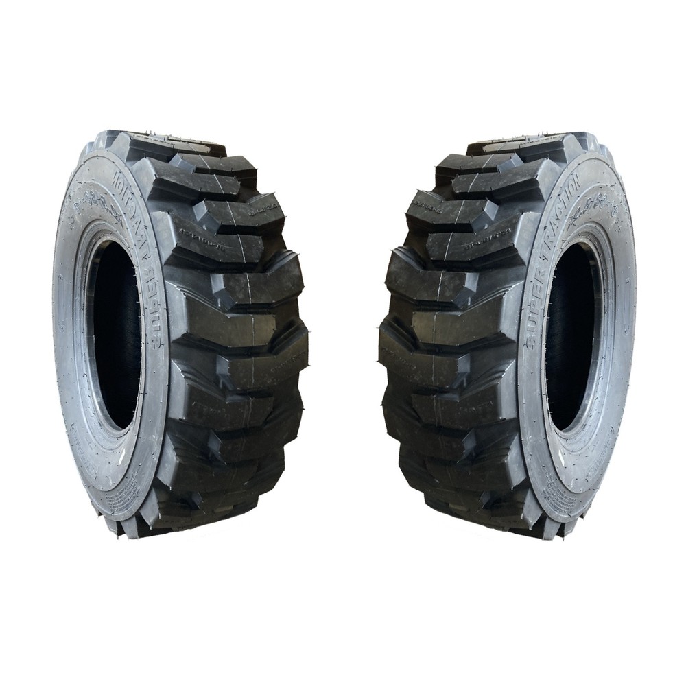 Pair of 2-12.5/80-18 Forerunner QH604 Backhoe Tires -R-4 Tread-12 PLY-12.5X80-18